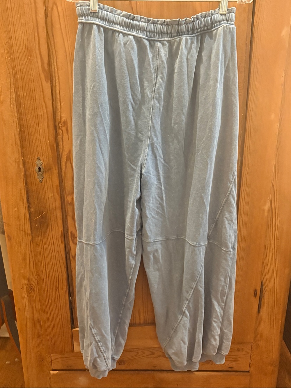 aerie Light Blue Elastic Waist Barrel Leg Oversized Joggers/Sweatpants sz Sm - Picture 5 of 5
